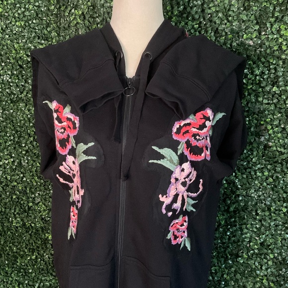 Sanctuary Black Oversized Jacket Embroidered Size S - Picture 6 of 8